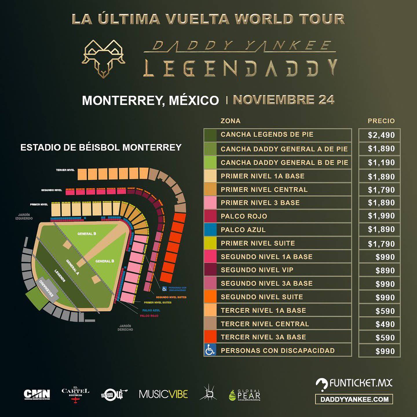 Daddy Yankee en México: ¿Cuánto cuestan los boletos de su concierto?