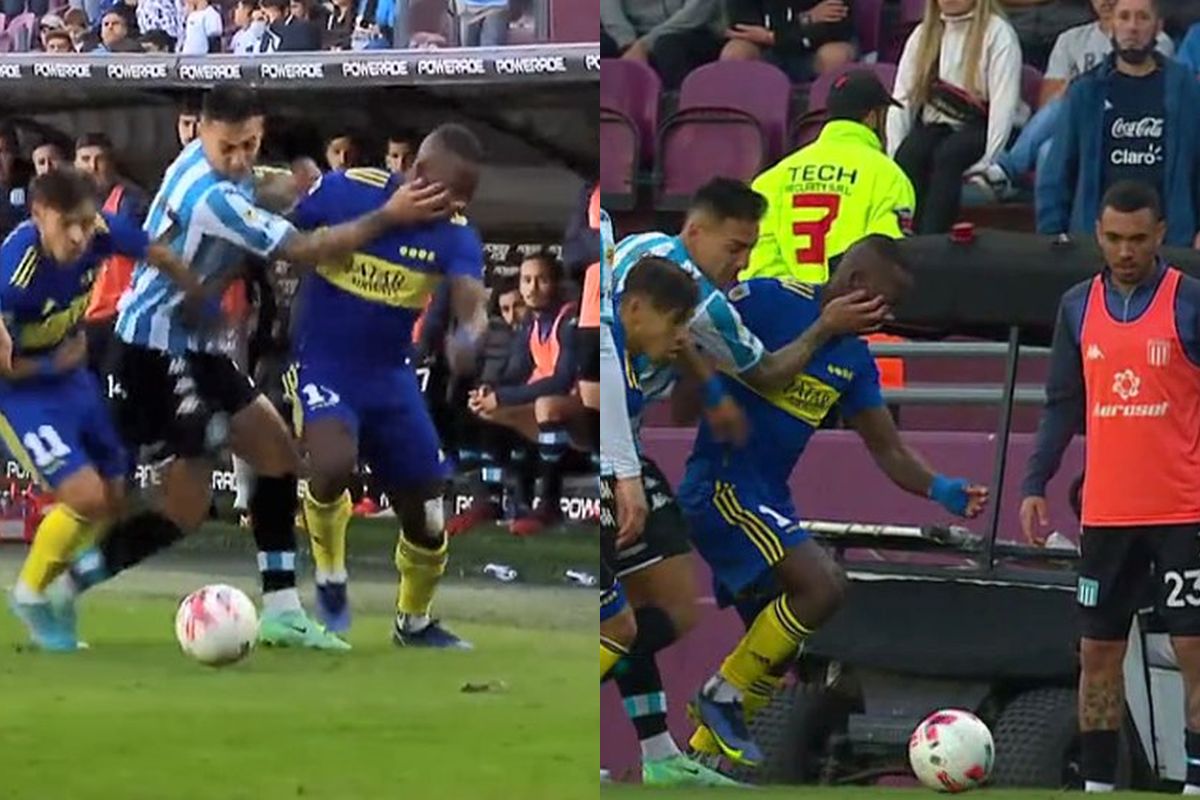 Luis Advíncula sufrió duro golpe en el rostro en el Boca vs Racing por la Copa de la Liga Argentina