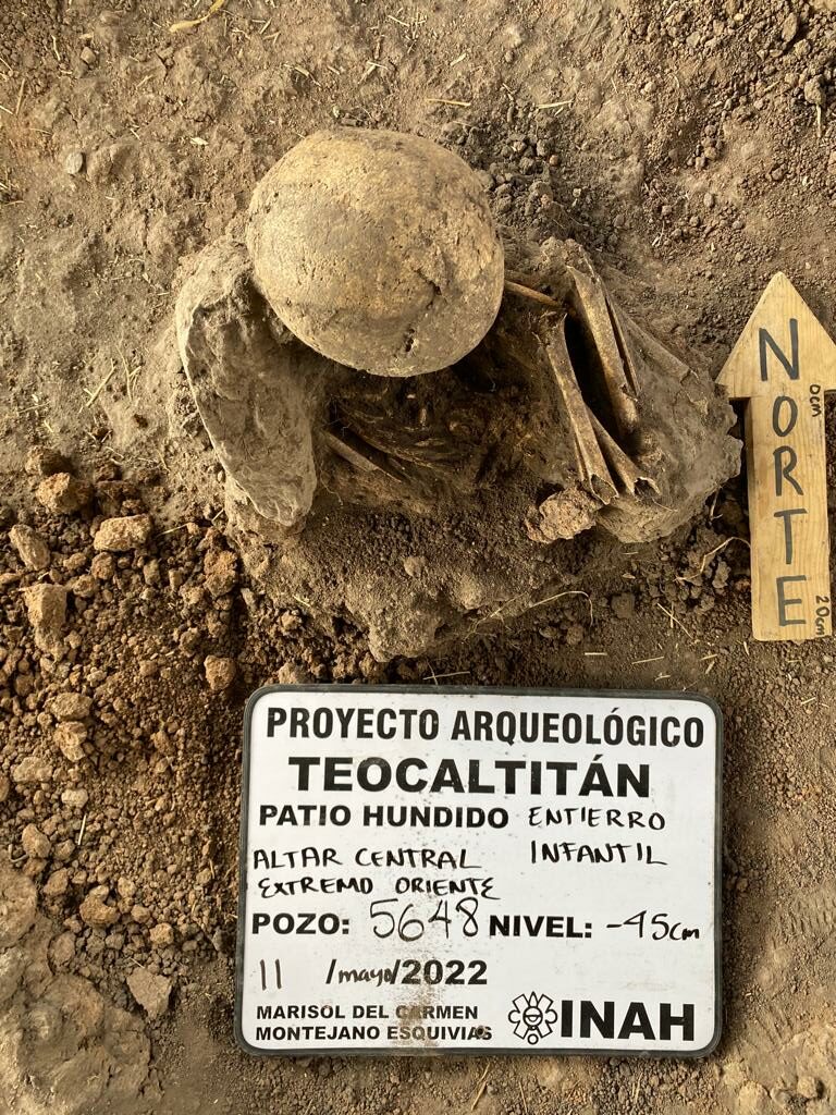 INAH halló entierros prehispánicos en la Zona Arqueológica de Teocaltitán