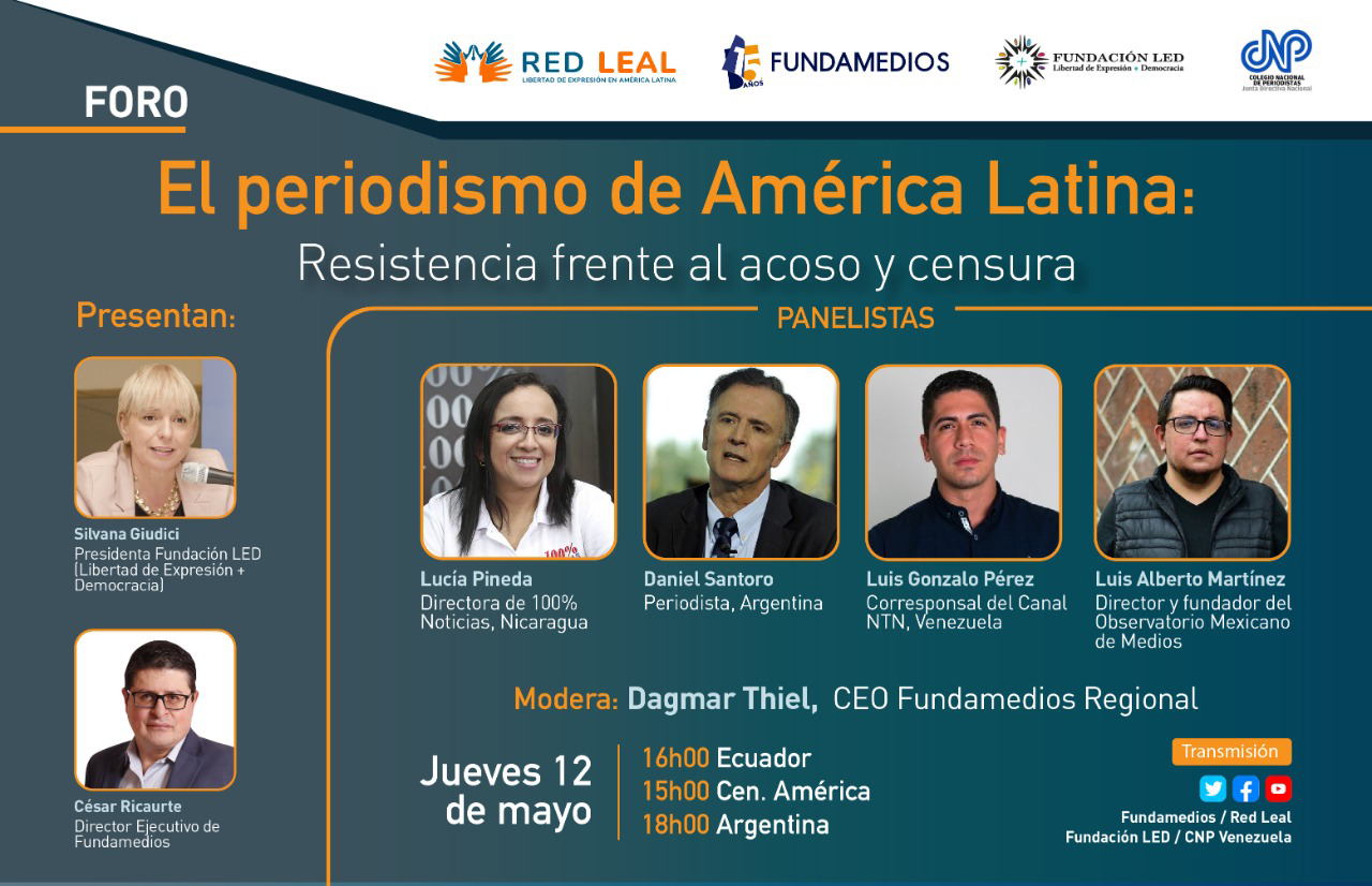 Foro sobre el acoso a la prensa latinoamericana: “En Nicaragua reporteamos prácticamente a las escondidas”