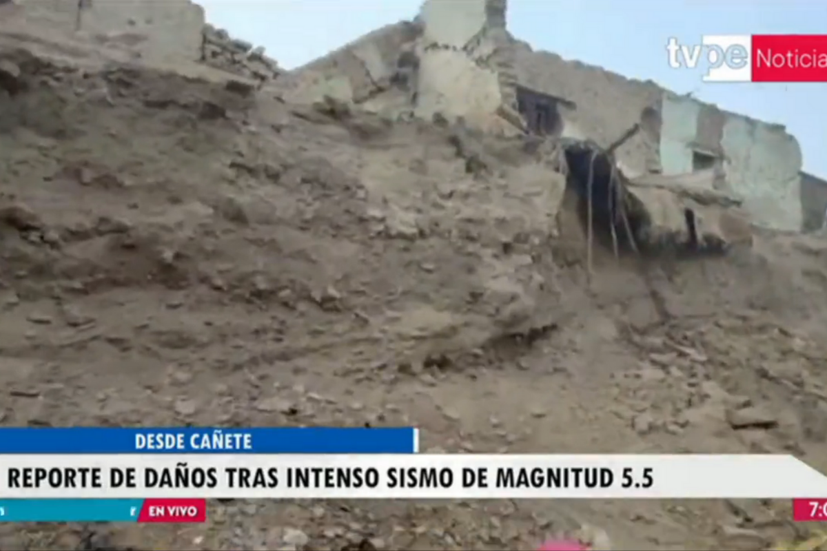 Sismo de 5.5 grados generó derrumbes de viviendas y edificios en Cañete