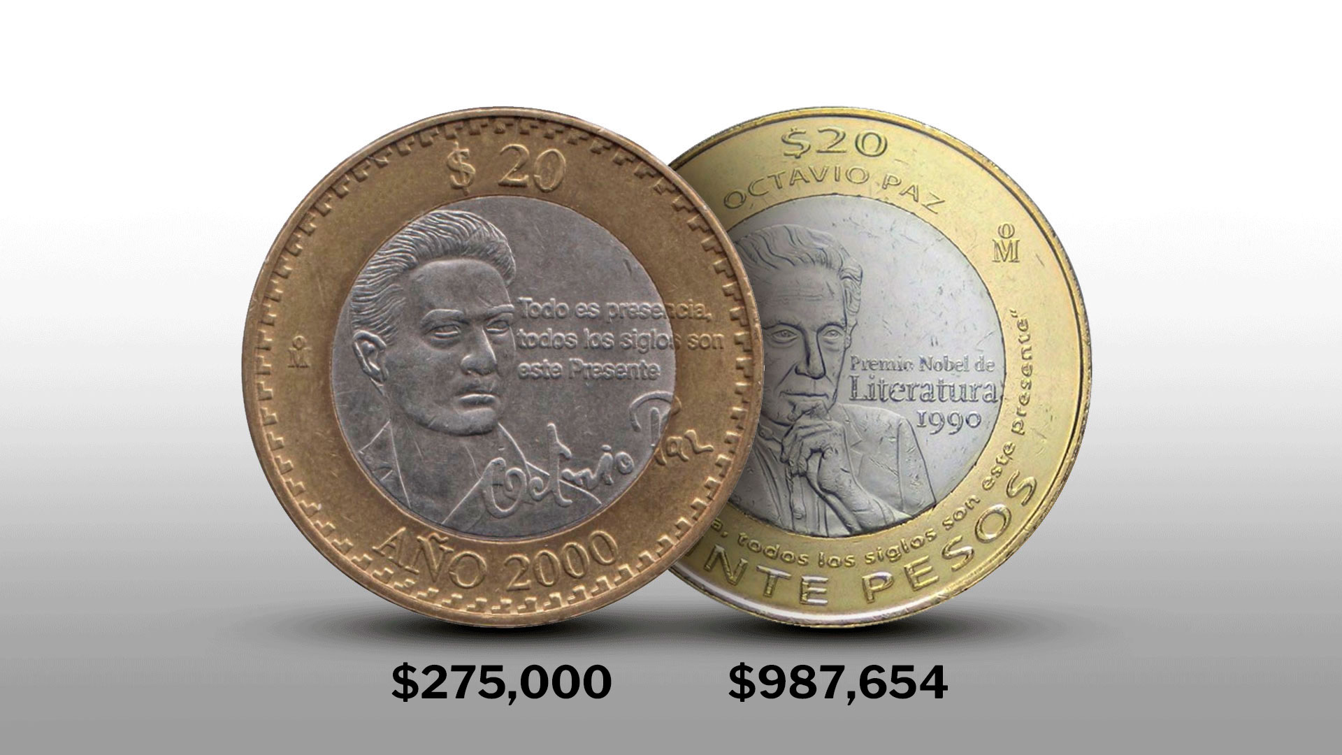 Cuáles son las monedas de 20 pesos que se comercializan entre 100 mil y hasta más de 270 mil pesos