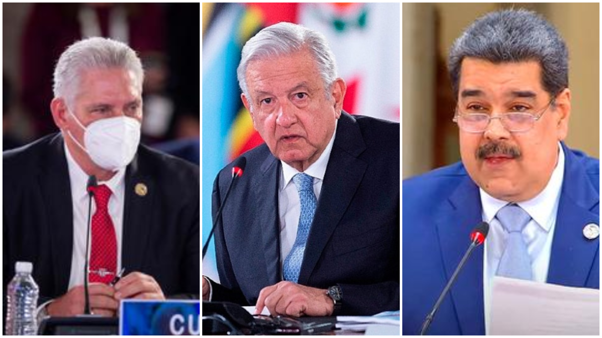 AMLO, Nicolás MAduro, Miguel Díaz-Canel (Foto: especial)