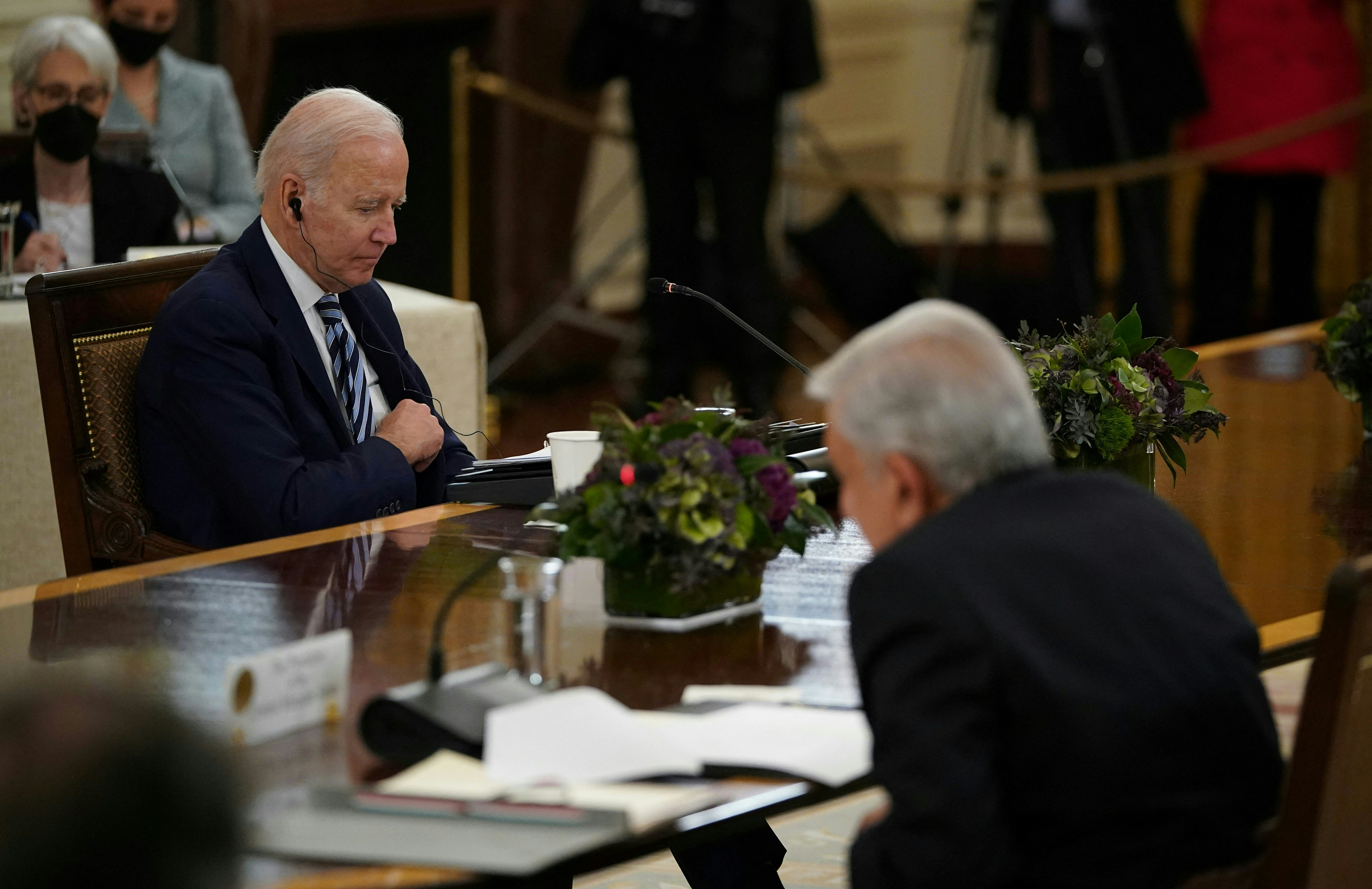 AMLo y Joe Biden en la Casa Blanca. (FOTO: MANDEL NGAN / AFP)