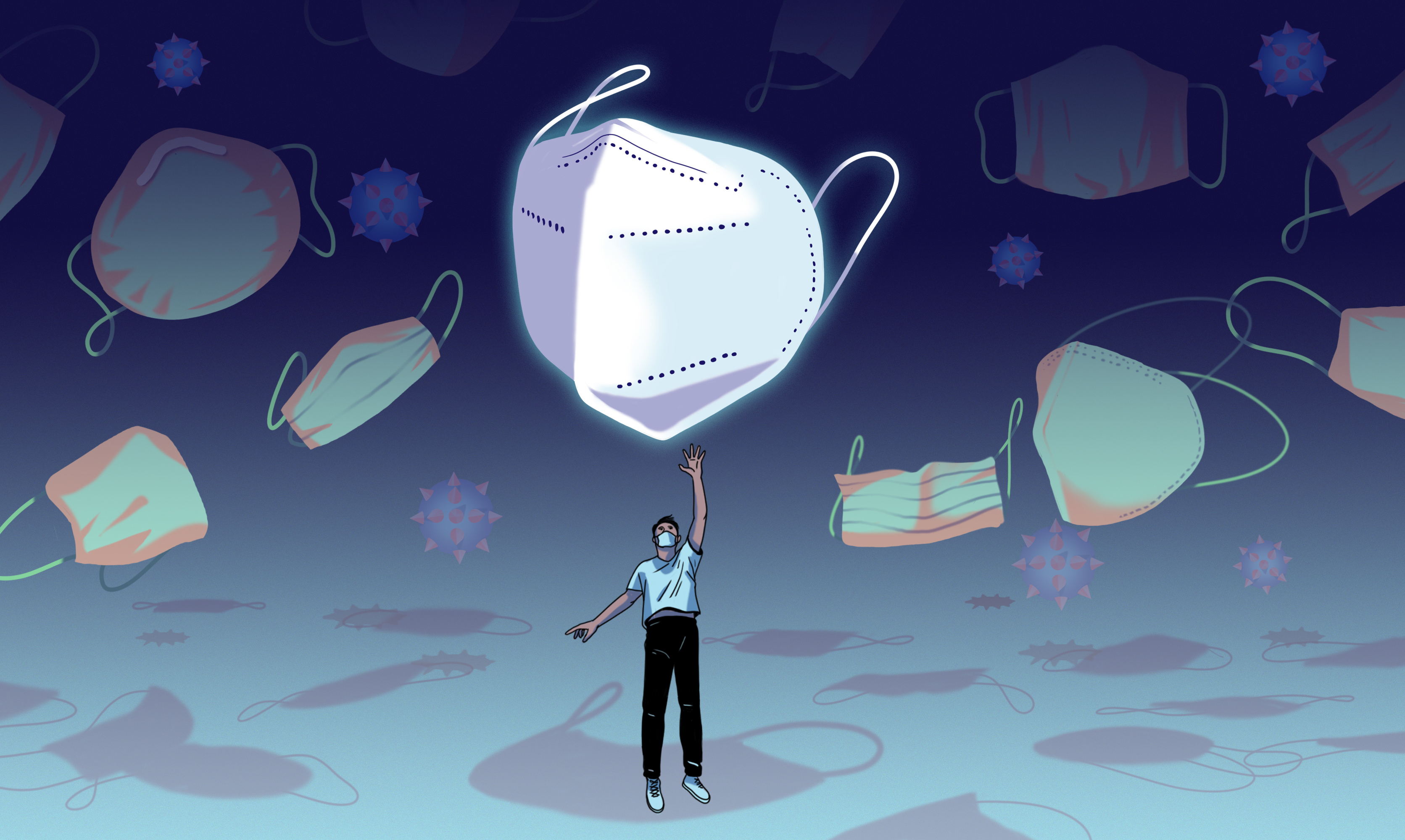 N95 and KN95 masks, the gold standard for pandemic protection, remain far from easy to buy on the internet. And counterfeiters have continued to flood the market with fakes, even on trusted sites like Amazon. (Glenn Harvey/The New York Times) -- NO SALES; FOR EDITORIAL USE ONLY WITH NYT STORY TECH FIX BY BRIAN X. CHEN FOR FEB. 17, 2021. ALL OTHER USE PROHIBITED.