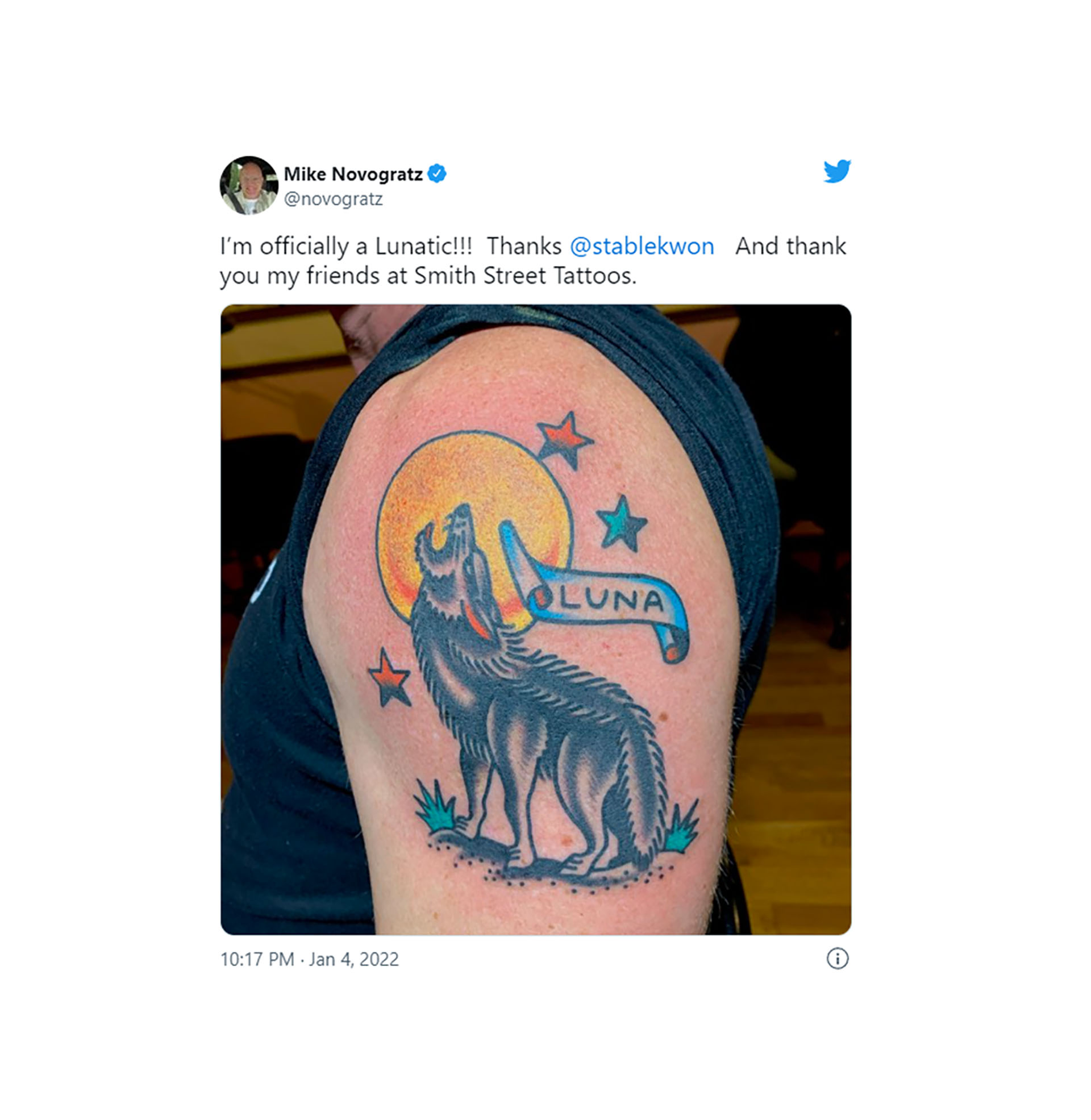 El tatuaje de Novogratz, CEO de Galaxy Digital, un fondo que aspira a ser el "Goldman Sachs de las criptomonedas"