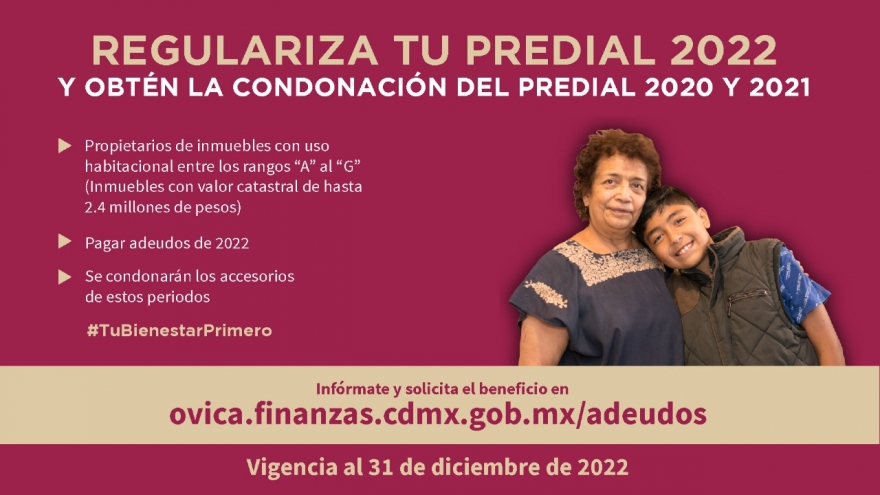 Para ser beneficiario de esta condonación es necesario ponerse al corriente con los pagos de 2022 y tener una vivienda del tipo "A" hasta el "G". Screenshot: /https://www.finanzas.cdmx.gob.mx/