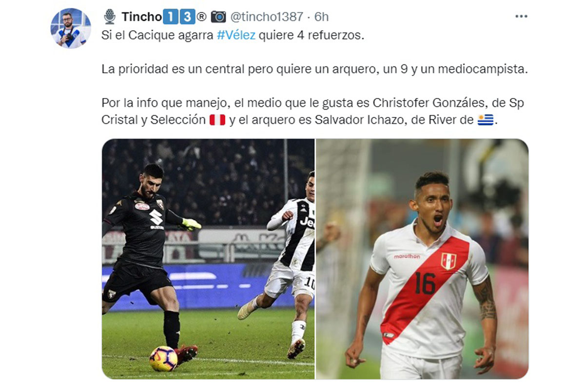 Christofer Gonzales en órbita de Vélez Sarsfield si ficha al técnico Alexander Medina.