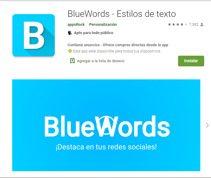 BlueWords app (Foto: Captura de pantalla)