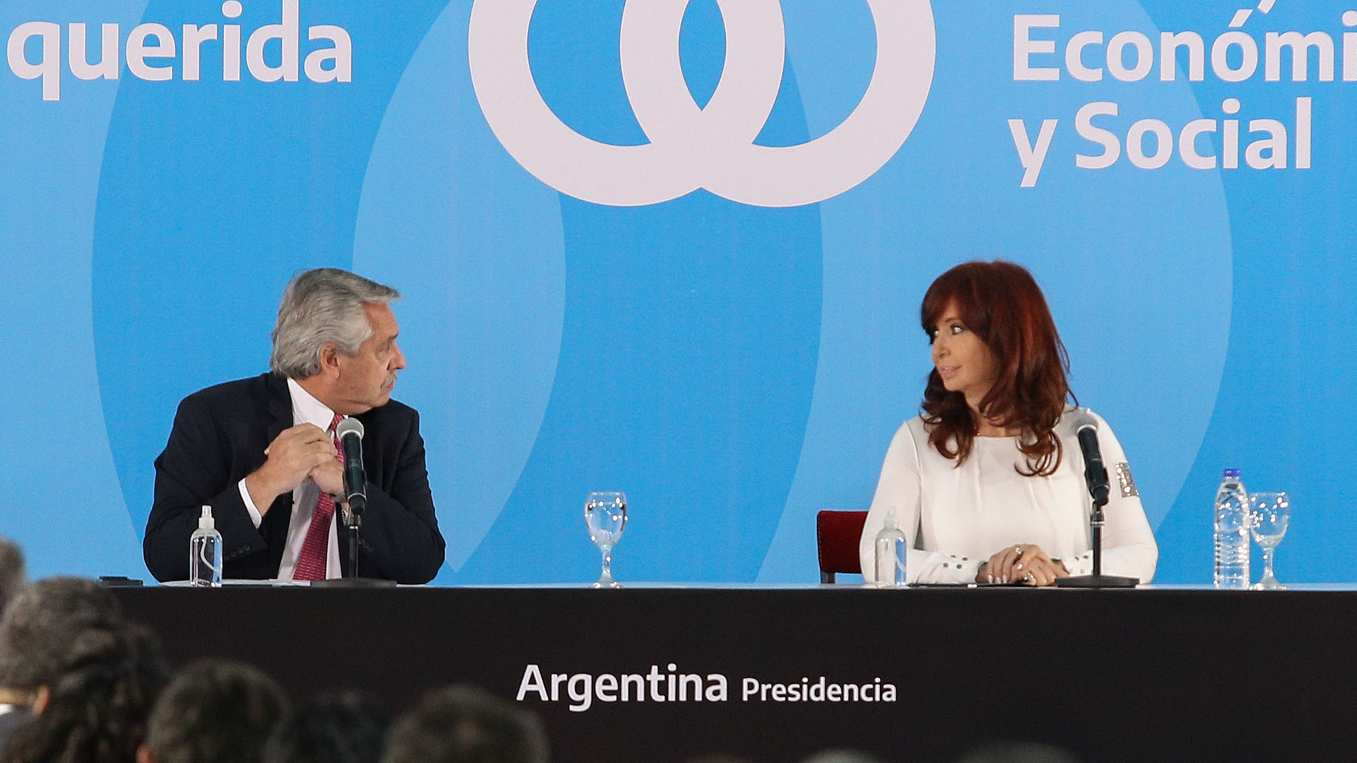 Alberto Fernández y la vicepresidenta Cristina Kirchner en el Museo del Bicentenario de la Casa Rosada (NA)