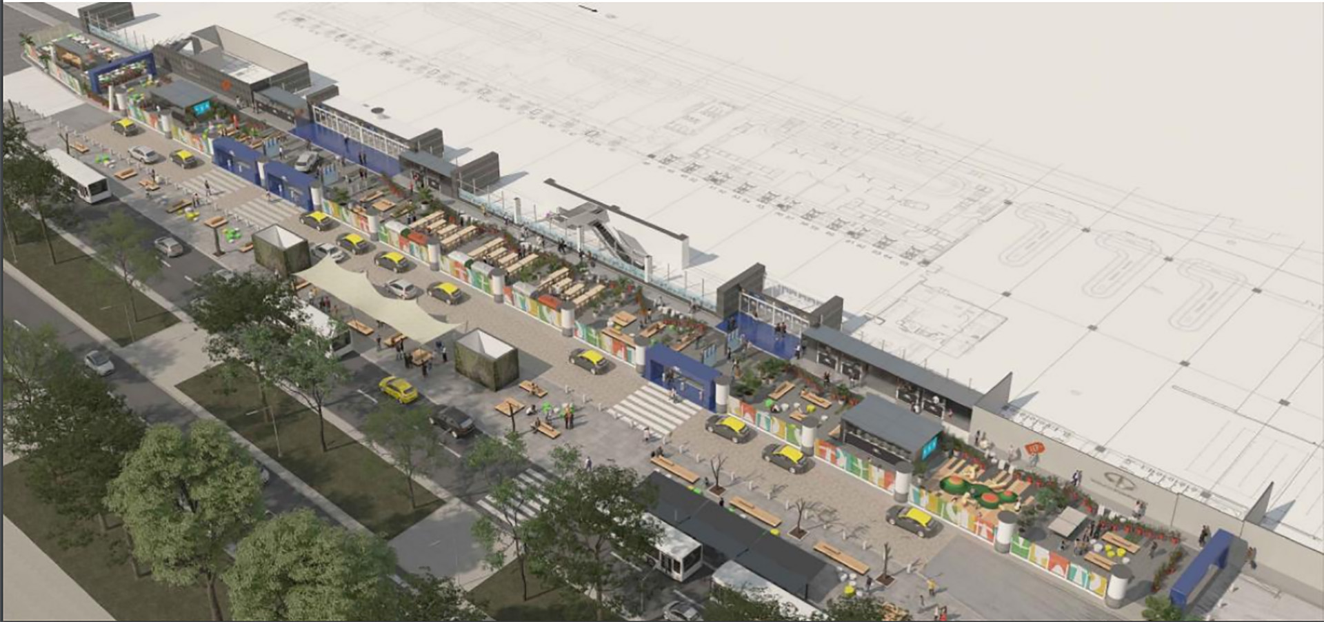 Imagen digital de cómo sería el nuevo Pre Check-in del Aeroparque metropolitano