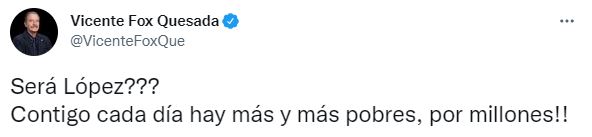 Fox criticó a AMLO (Foto: Twitter/@VicenteFoxQue)