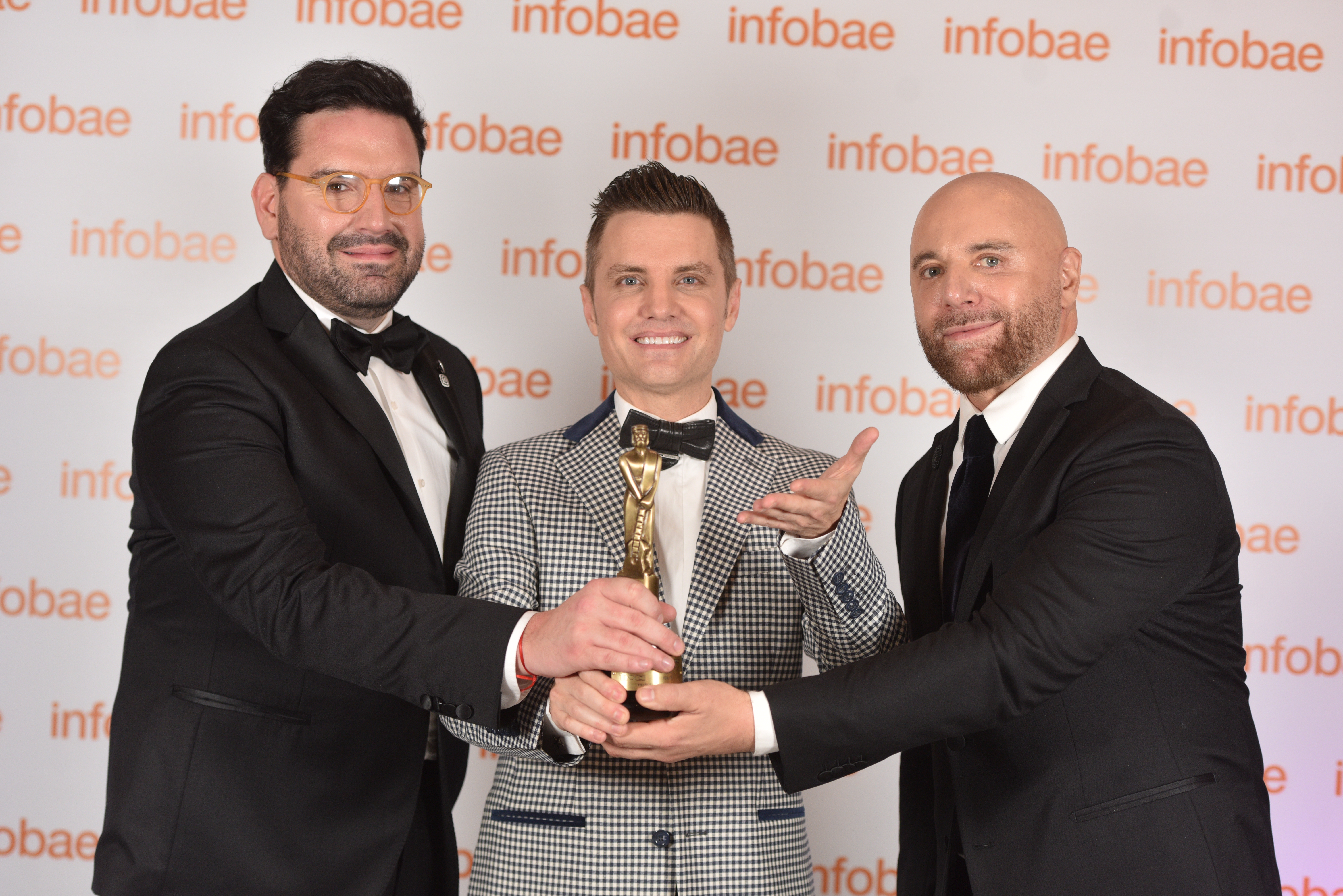 Santiago del Moro, Damián Betular y Germán Martitegui alzaron el Martin Fierro de Oro por Masterchef Celebrity (Crédito: Adrián Escandar)