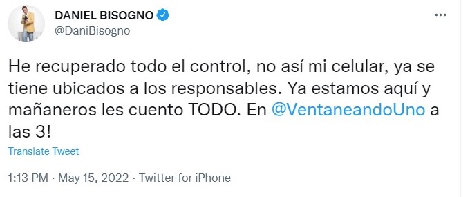 El condcutor confirmó que encontraron a los responsables del robo Twitter: @DaniBisogno