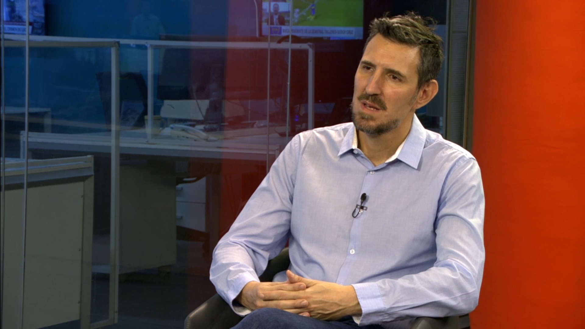 Hernán Vanoli en los estudios de Infobae