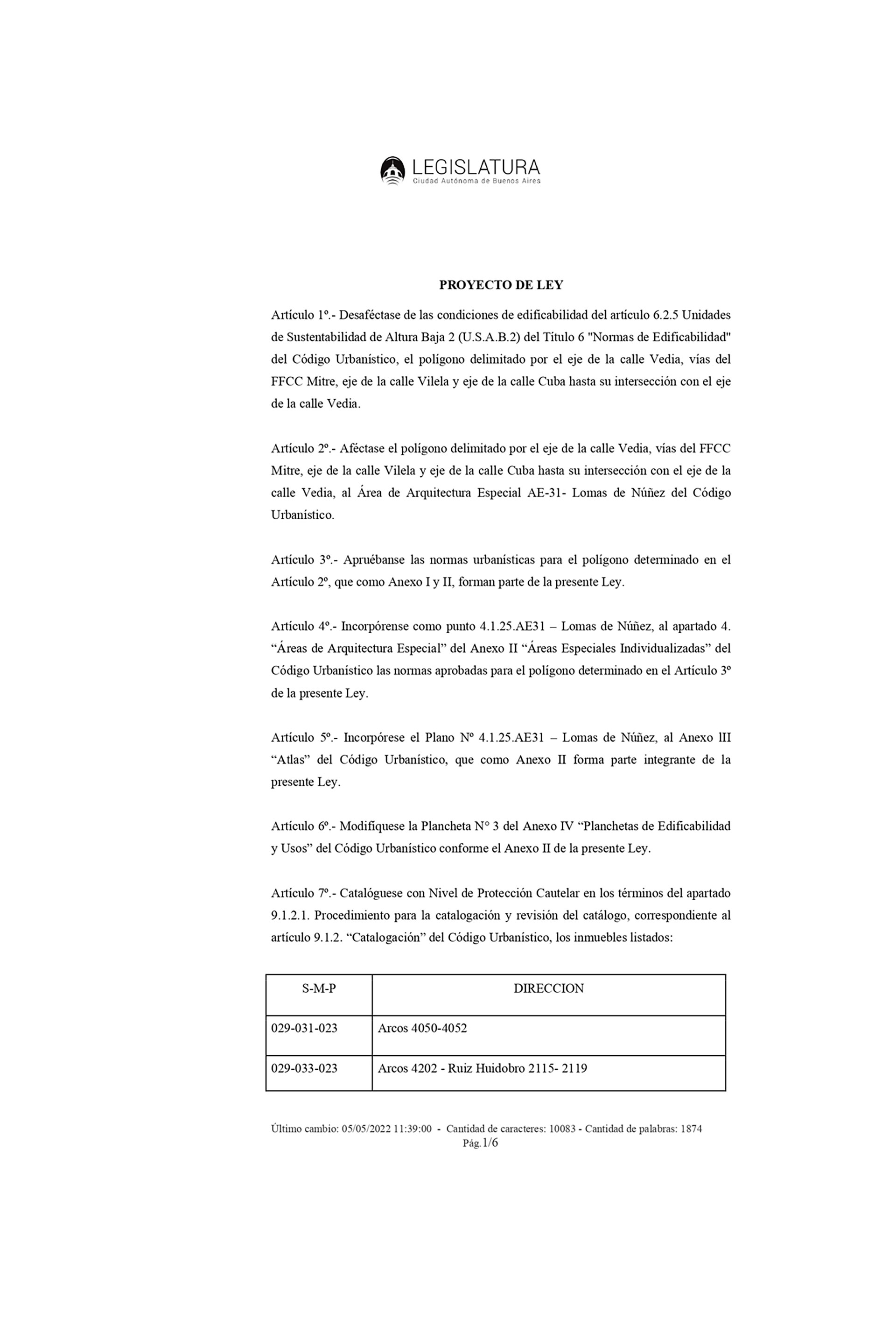 Parte del proyecto de Ley que trataría la legislatura porteña en breve