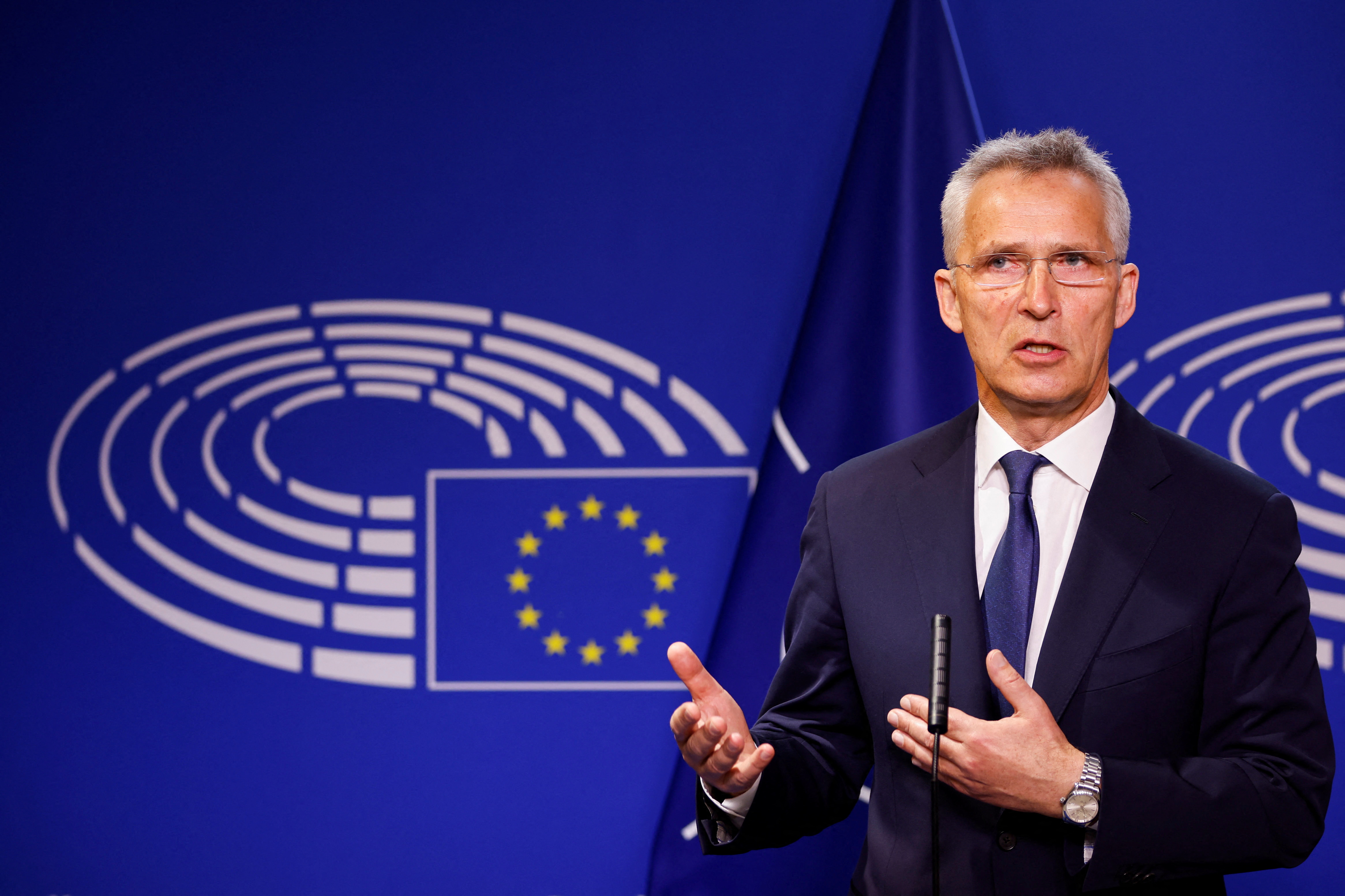 El secretario general de la OTAN, Jens Stoltenberg, aseguró que "Ucrania puede ganar esta guerra" (REUTERS/Johanna Geron)