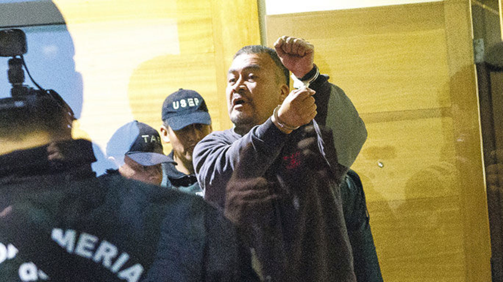 Héctor Llaitul en una audiencia de formalización en su contra.