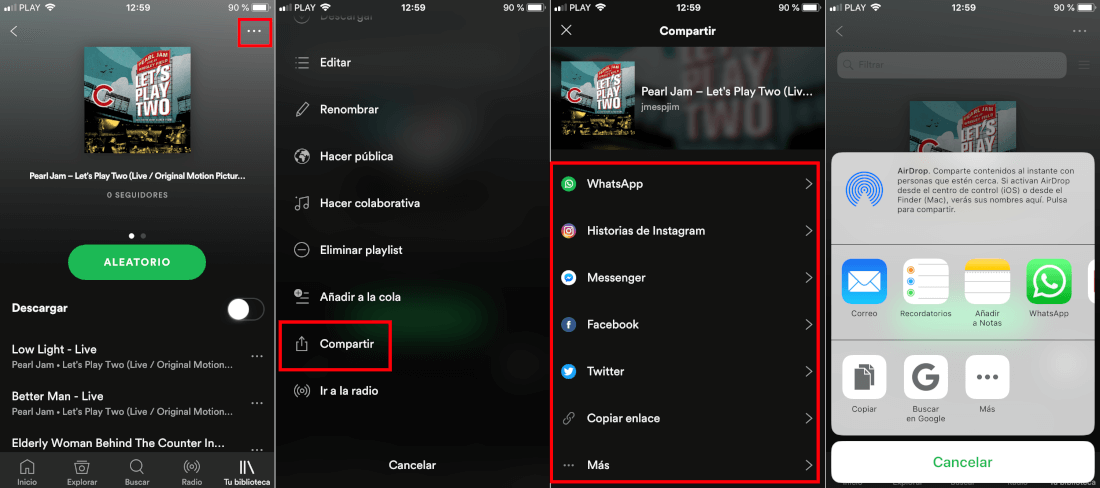 Copiar enlace de una canción en Spotify. (foto: Downloadsource.com)