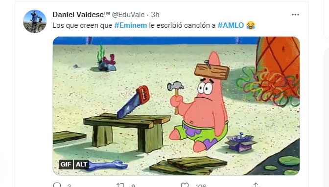 Tras la supuesta tiradera del rapero estadounidense a AMLO, usuarios en redes sociales difundieron divertidos memes (Foto: Twitter / @EduValc)