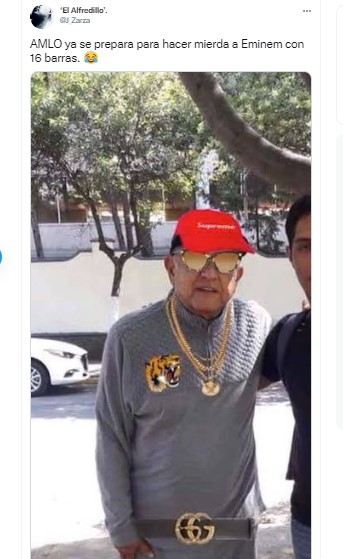 Tras la supuesta tiradera del rapero estadounidense a AMLO, usuarios en redes sociales difundieron divertidos memes (Foto: Twitter / @JZarza)