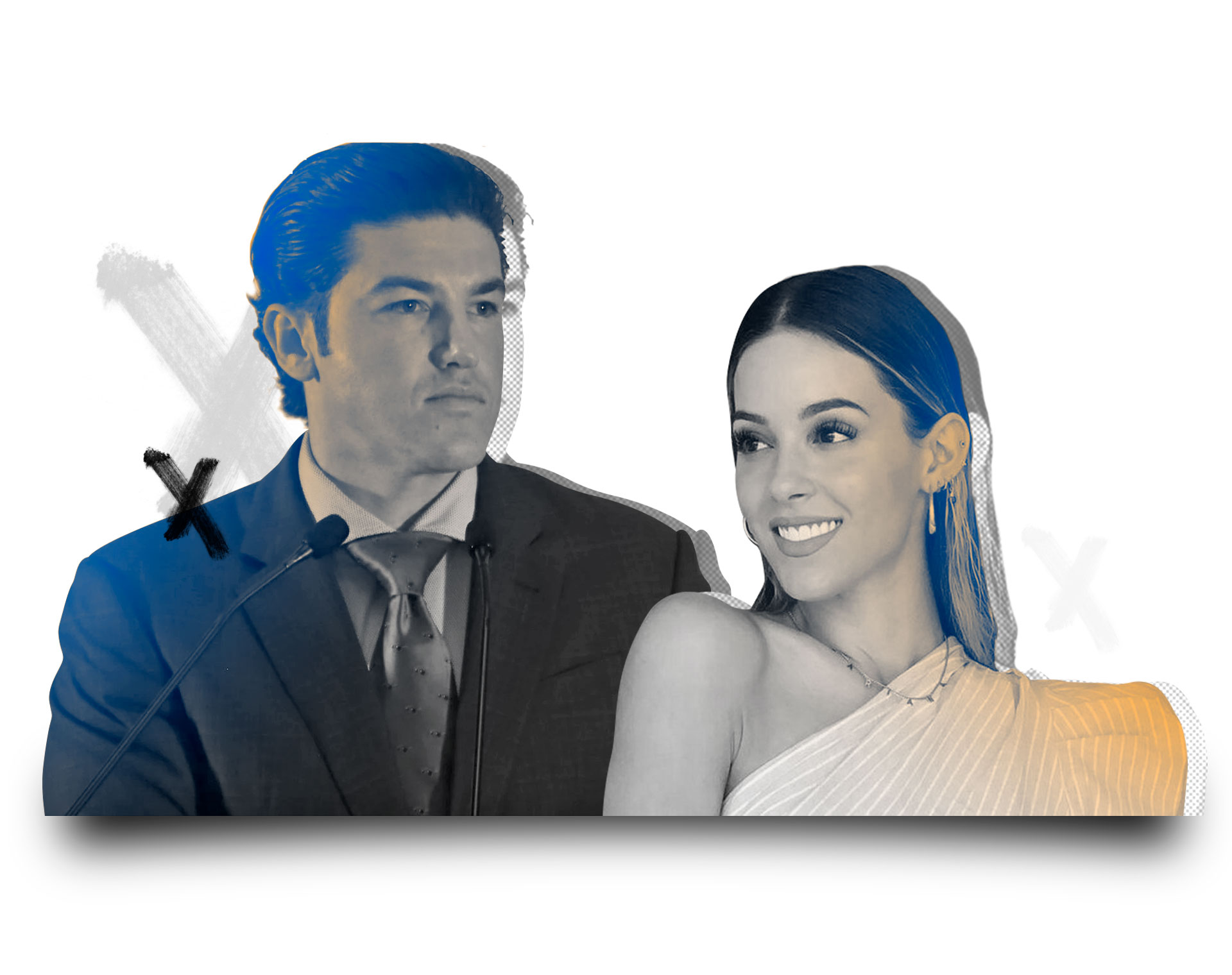 Mariana Rodríguez y Samuel García se casaron en medio de la pandemia por COVID-19 (Ilustración: Jovani Pérez/Infobae México)