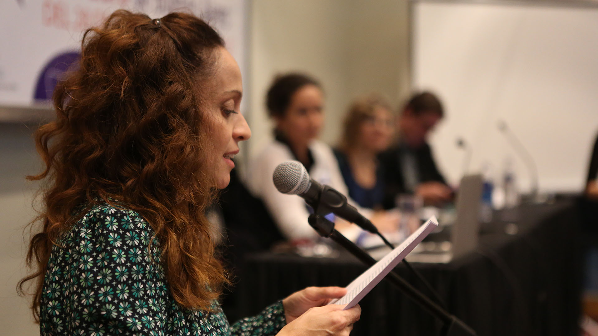 Lectura de un fragmento de "El corazón helado", narrado por Piedad Montero (Foto: Matías Arbotto)
