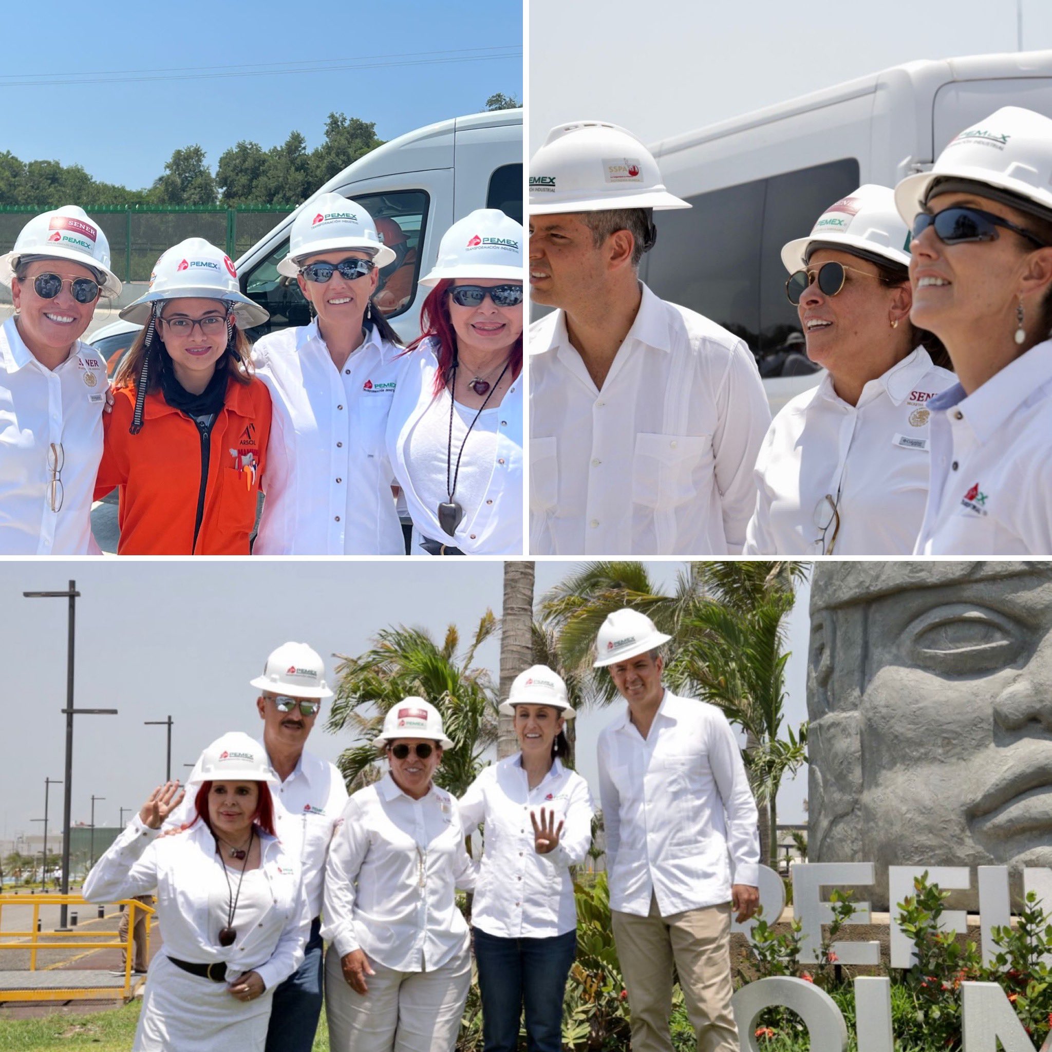 En el viaje también estuvieron presentes los gobernadores de Campeche y Tabasco (Foto: Twitter/@rocionahle)