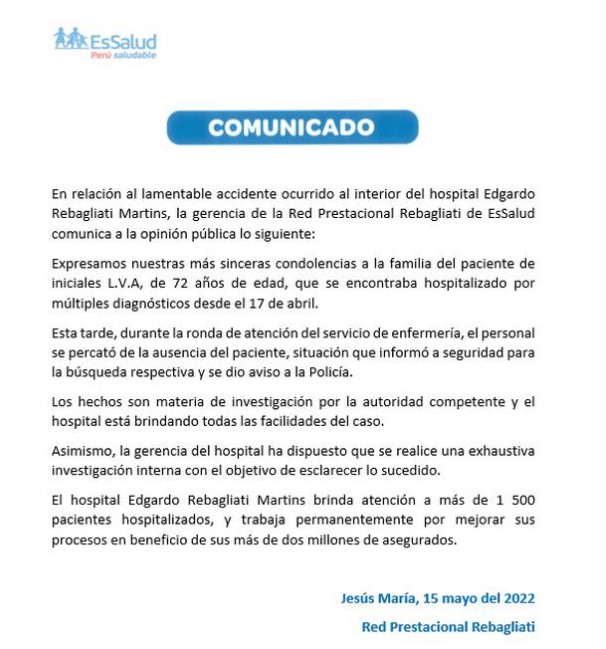 Comunicado de EsSalud