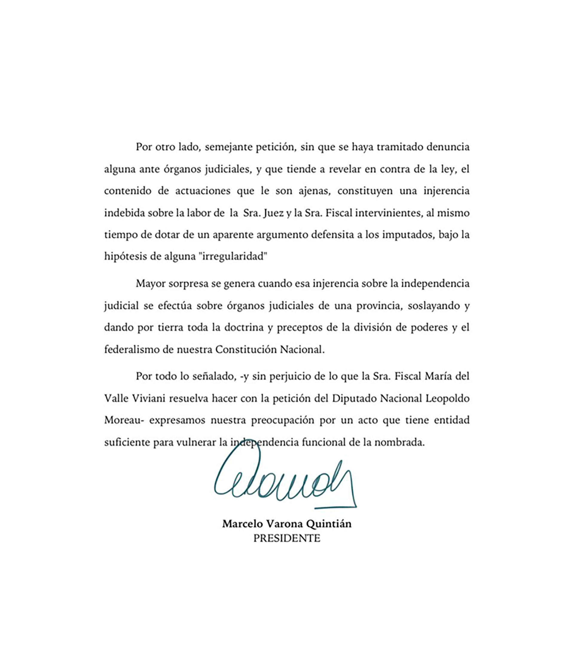 Parte del comunicado de la Asociación Argentina de Fiscales (AAF) en apoyo a la jueza María Eugenia Maiztegui y la fiscal María del Valle Viviani.