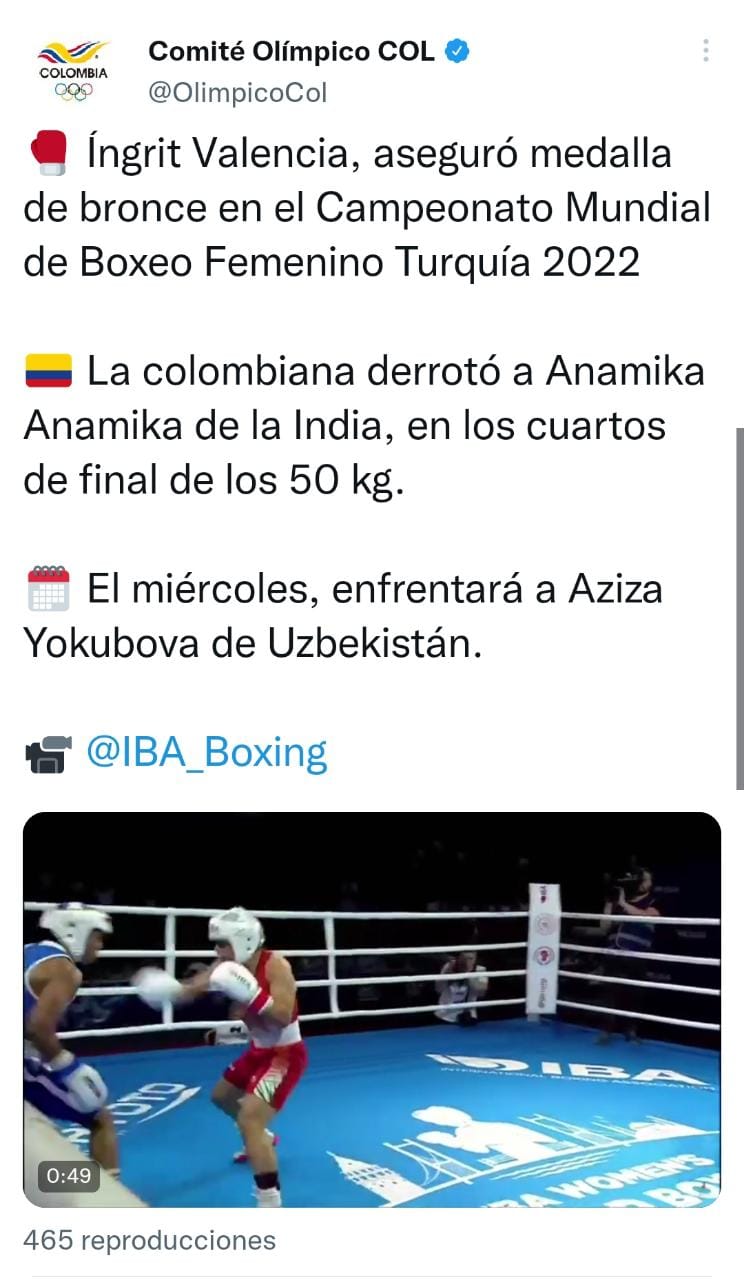 Tomado de @OlimpicoCol