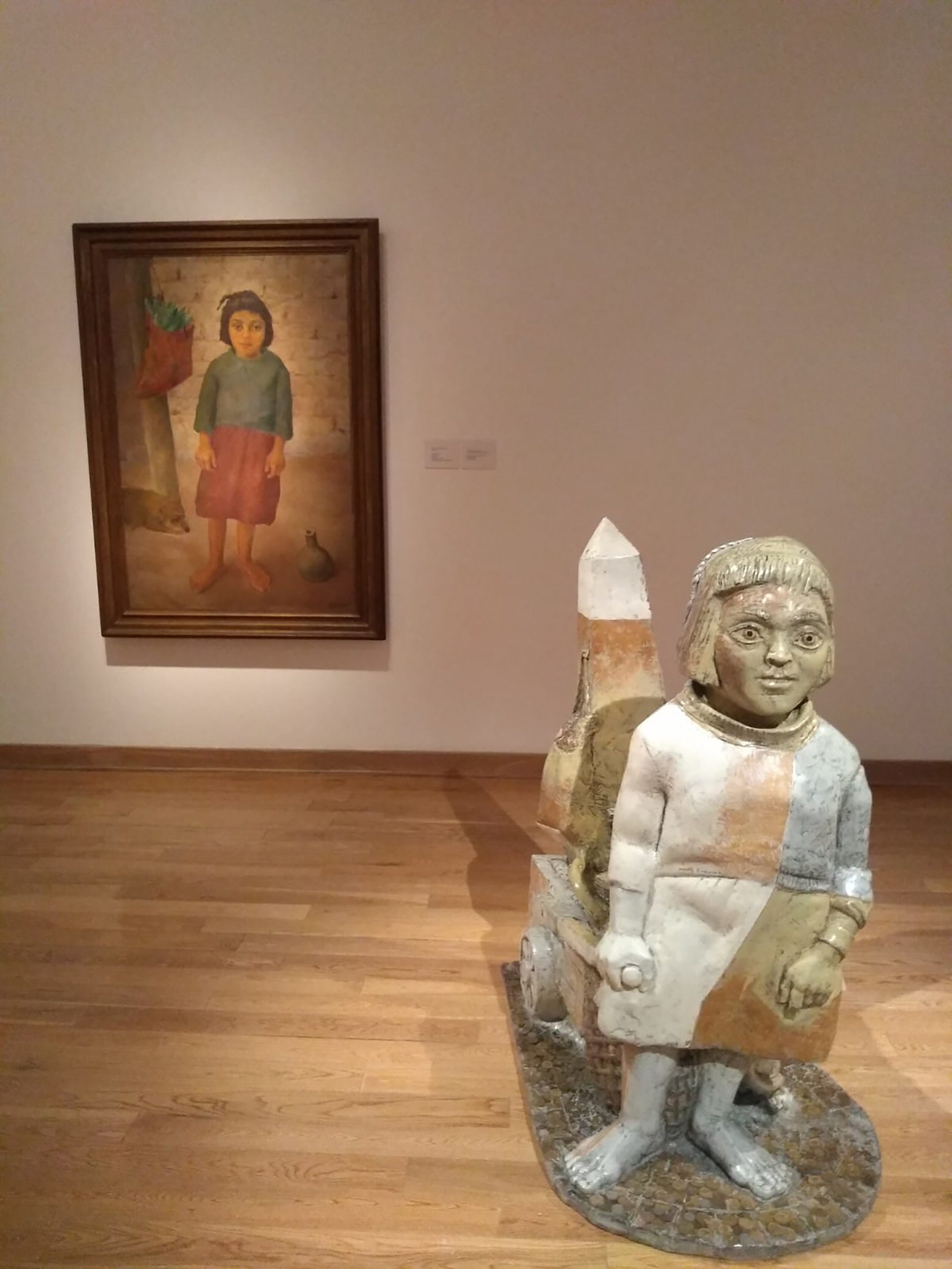 "La urpila" enel cuadro de Gómez Cornet y la escultura de Distéfano