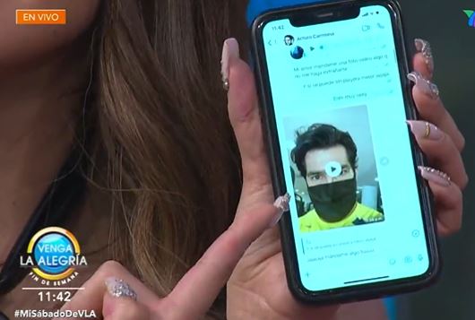 Daniela mostró la conversación que mantuvo con Carmona (Foto: captura de pantalla/Twitter)