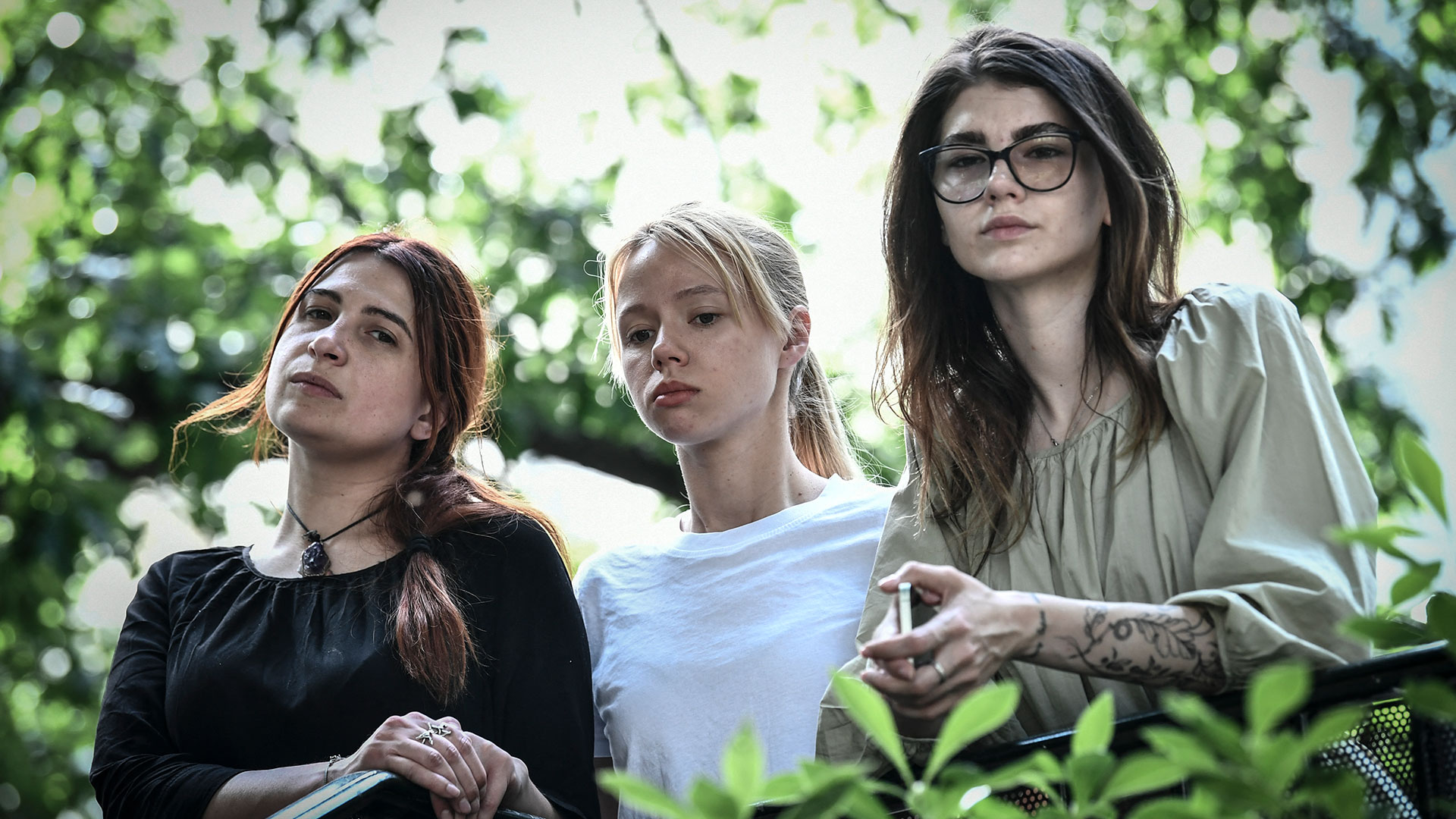 (AFP) Olha Andrianova, Katerina Prokopenko y Hanna Naumenko