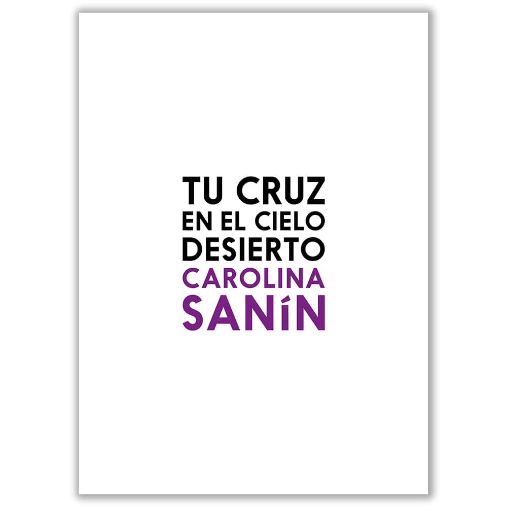 Portada de 'Tu cruz en tu cielo desierto' (2020) de Carolina Sanín, Laguna Libros