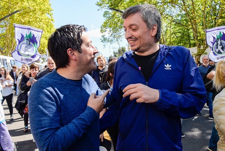 Con el presidente del PJ bonaerense, Máximo Kirchner