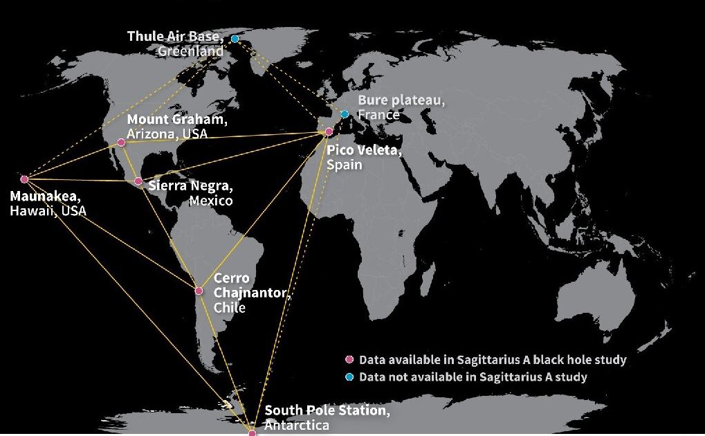 8 telescopios coordinados pudieron observar el agujero negro y obtener la imagen (AFP)