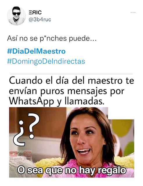 Usuarios en redes sociales felicitaron y festejaron el Día del Maestro con divertidos memes (Foto: Twitter / @3b4ruc)