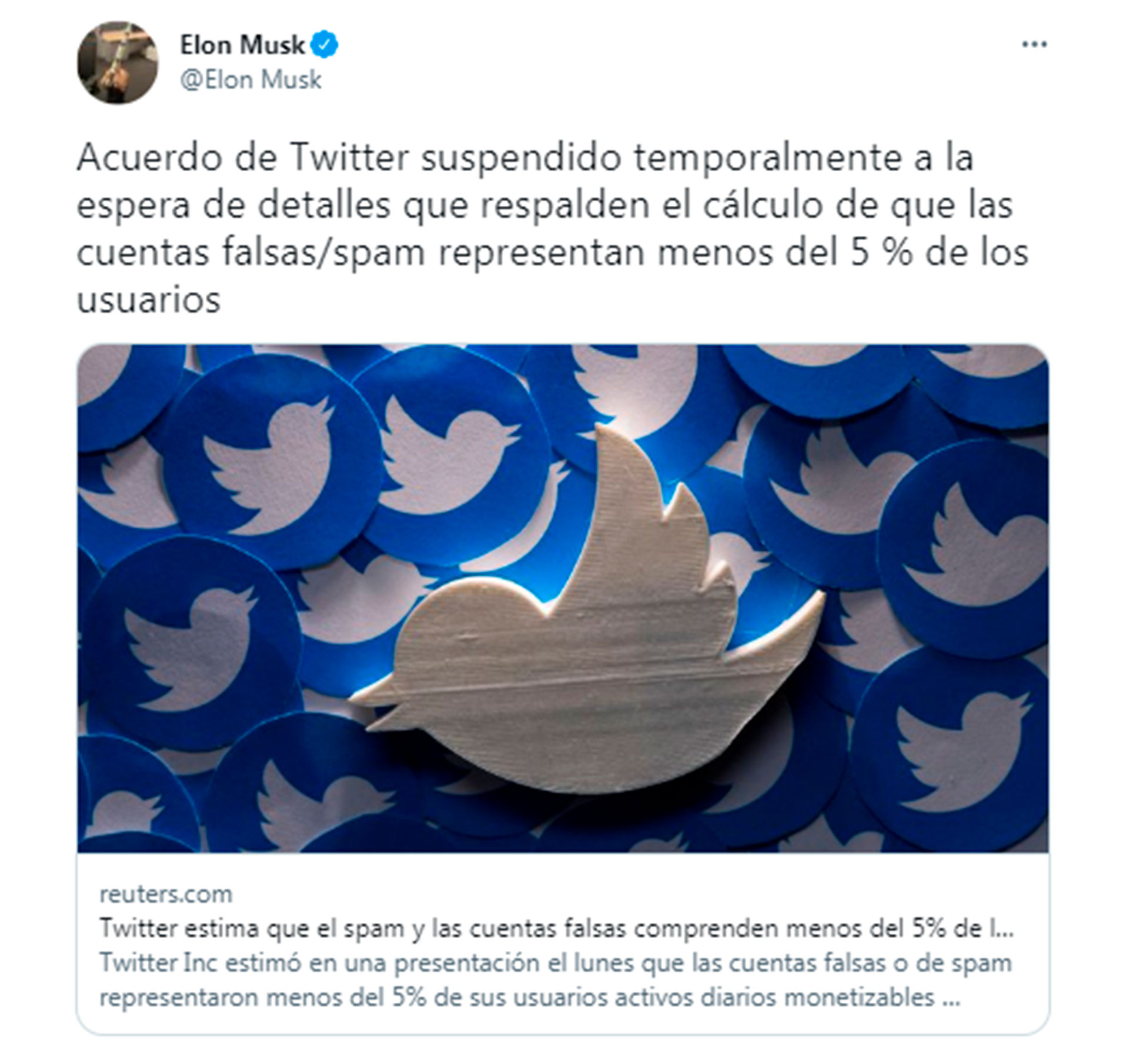 El anuncio que hizo Elon Musk en su propia cuenta de Twitter