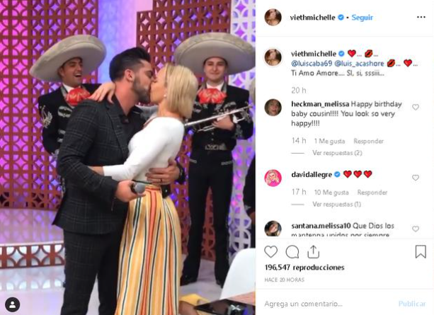 Michelle Vieth en el 2018 confesó su amor por Luis Caballero Foto: Instagram/@viethmichelle