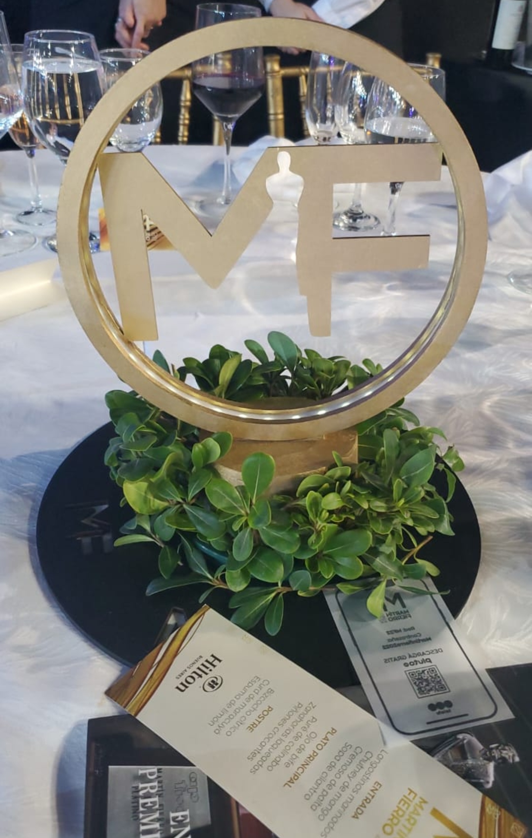 La elegante decoración de las mesas de los Martín Fierro 2022