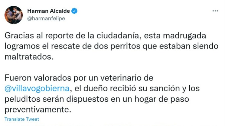 Alcalde de Villavicencio lo publicó en sus redes. Foto: Twiiter @harmanfelipe