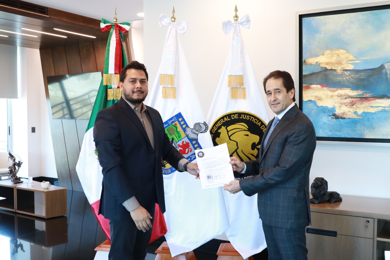 El titular de la Fiscalía General de Nuevo León, Gustavo Adolfo Guerrero Gutiérrez, nombró como Fiscal Especializado en Personas Desaparecidas a Raúl Alejandro Sepúlveda Martínez. (Foto: Fiscalía de Nuevo León).