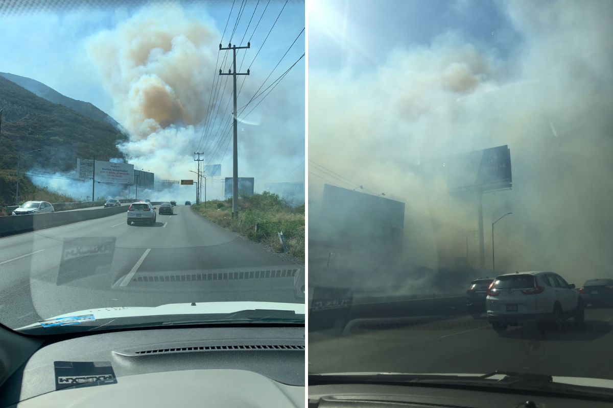 Usuarios en redes sociales compartieron imágenes y videos mientras pasaban por la zona en que se registraron los incendios (Foto: Twitter@Lencise)