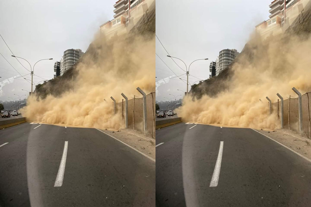 Usuarios reportan derrumbe del acantilado en la Costa Verde.