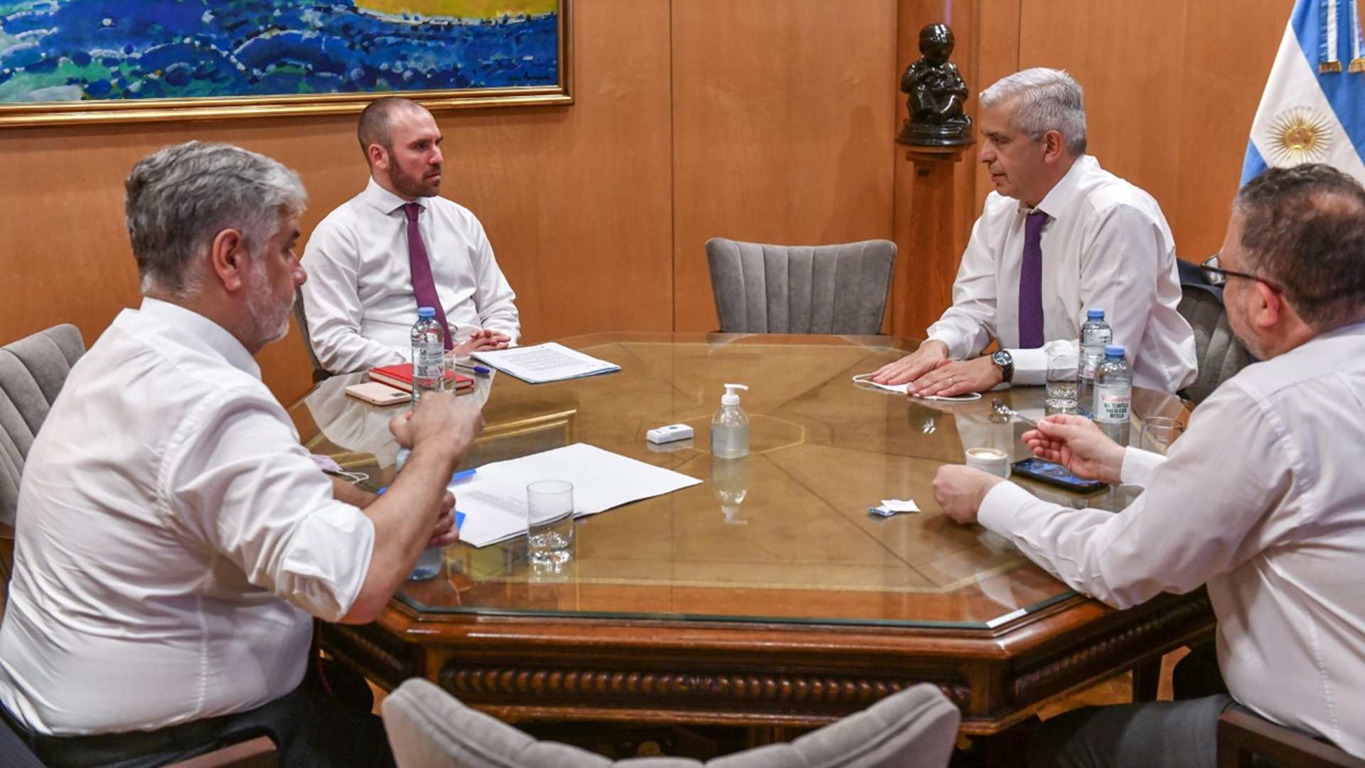 Feletti, Guzmán, Domínguez y Kulfas en una reunión a principio de año