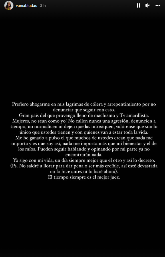 Vania Bludau se pronuncia tras chats 'tóxicos' con Mario Irivarren. (Foto: Instagram)