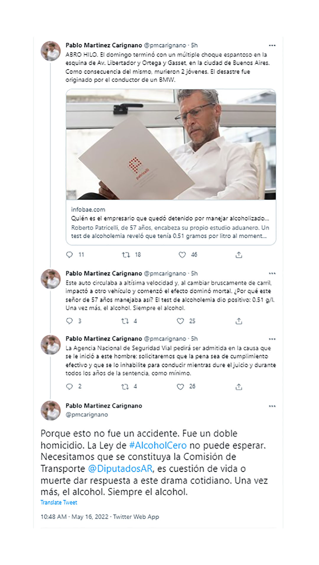 El descargo de Pablo Carignano, el director de la Agencia Nacional de Seguridad Vial