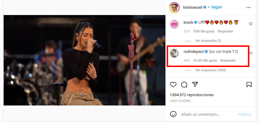 El mensaje de amor de Rodrigo De Paul a Tini Stoessel